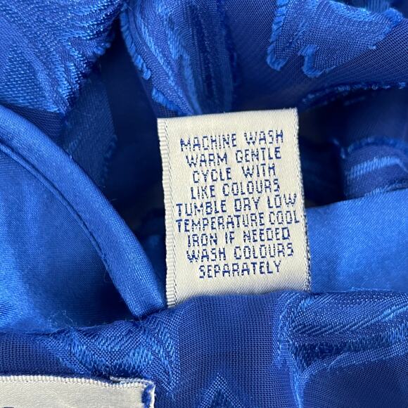 Vintage Contessa Di Roma Blue Sheer Short Sleeve Tie Close Robe Kimono Medium - Picture 6 of 8